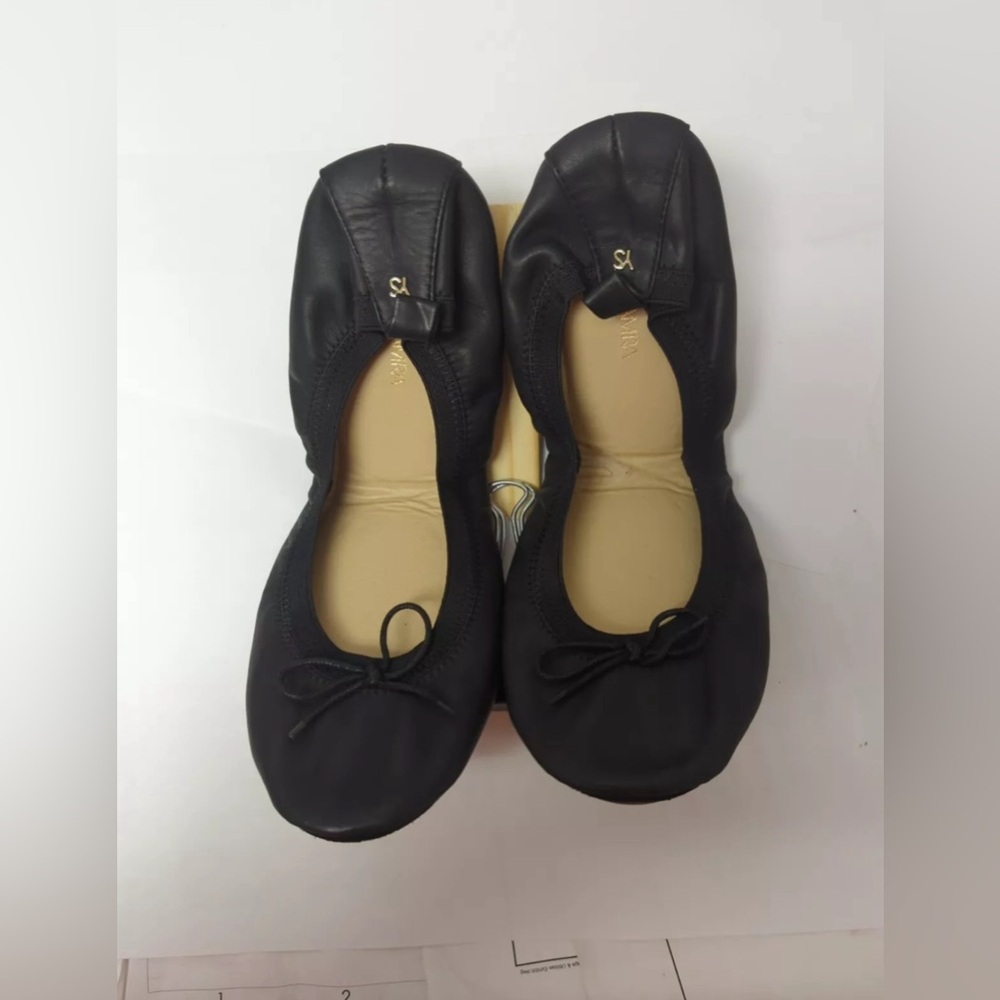 Yosi Samra Leather Foldable Ballet Flats
